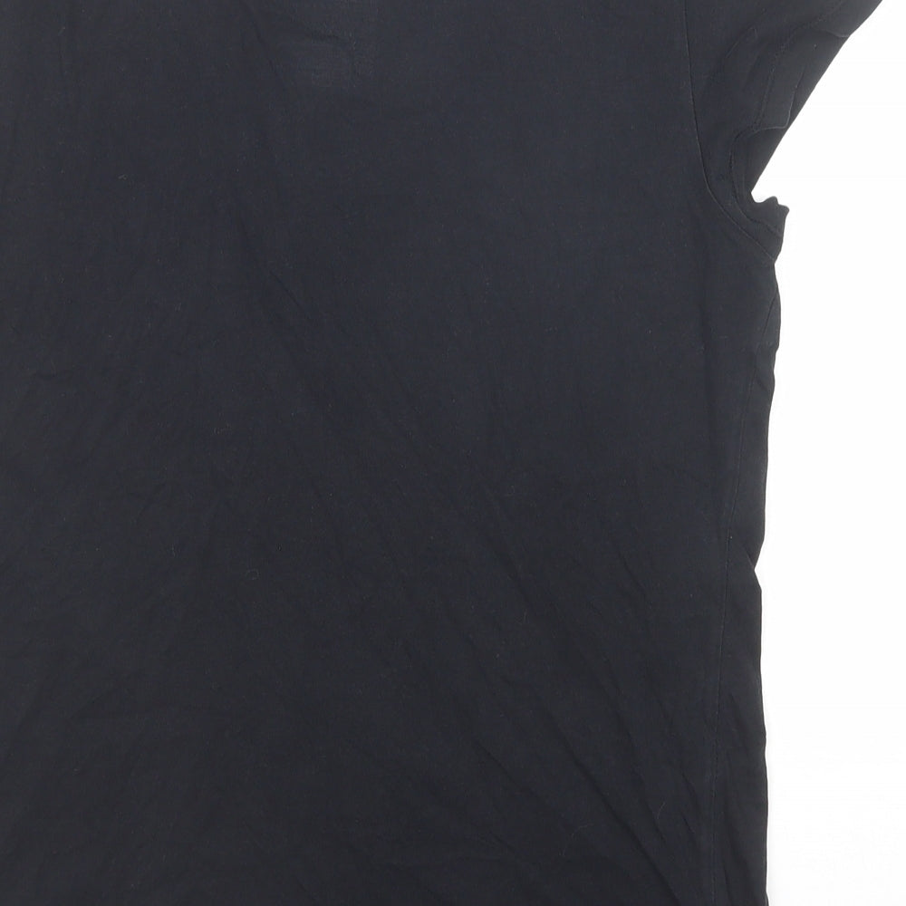 Gap Womens Black Cotton Basic T-Shirt Size M V-Neck