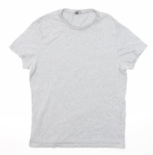 ASOS Womens Grey Cotton Basic T-Shirt Size L Crew Neck