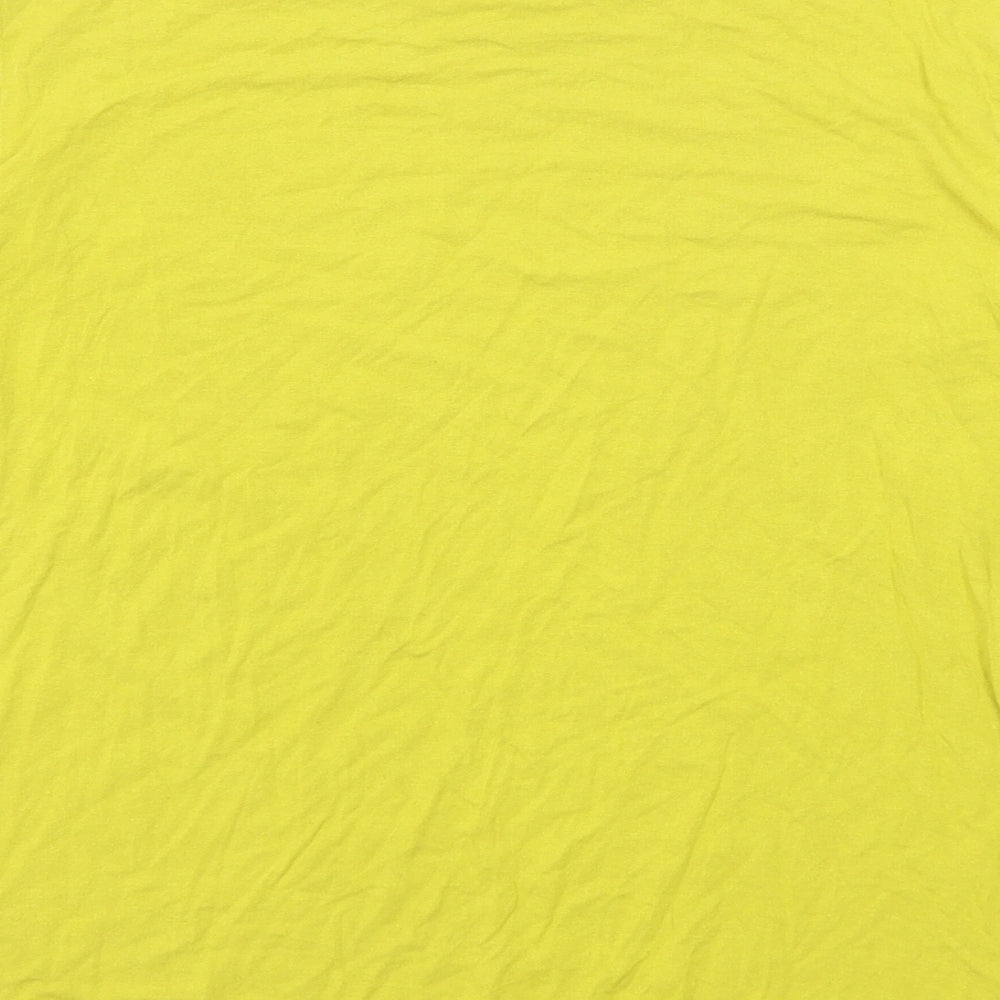 Hobbs Womens Yellow Viscose Basic T-Shirt Size M Boat Neck