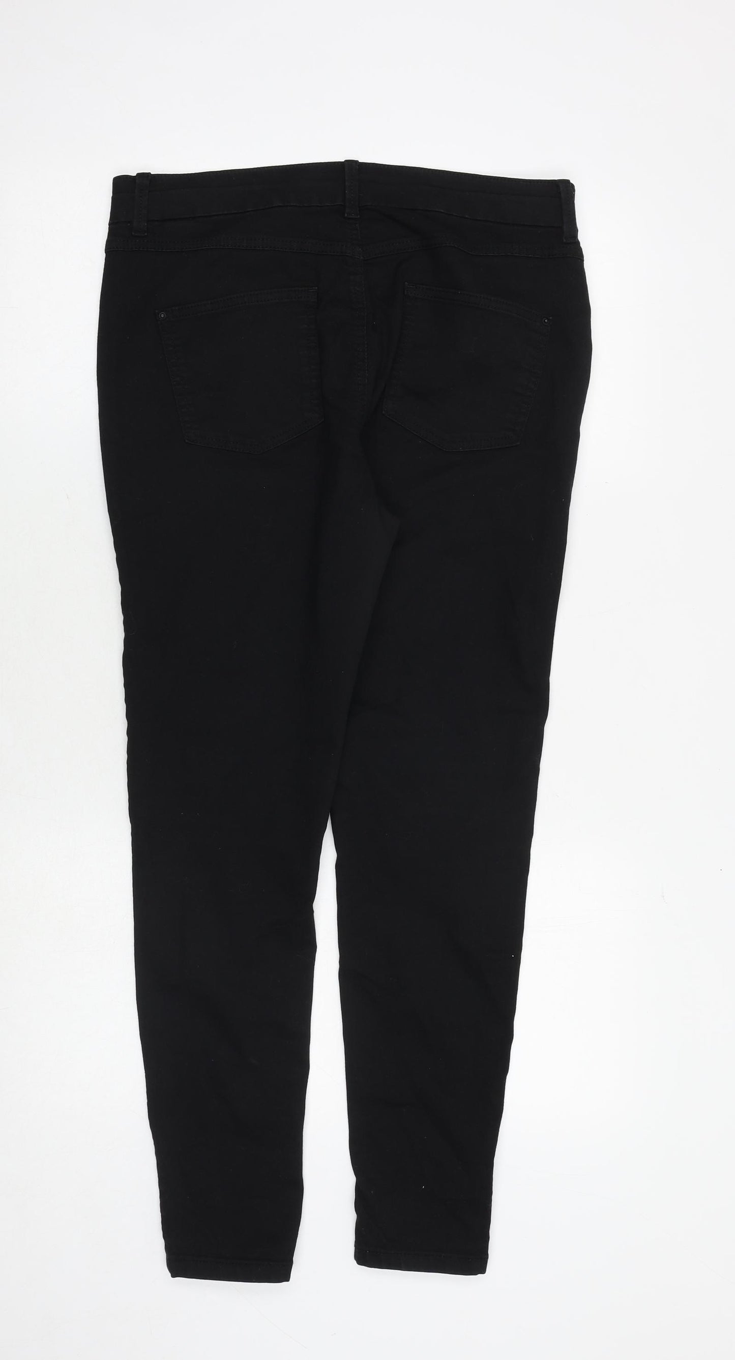 Marks and Spencer Womens Black Cotton Jegging Jeans Size 14 Regular Zip