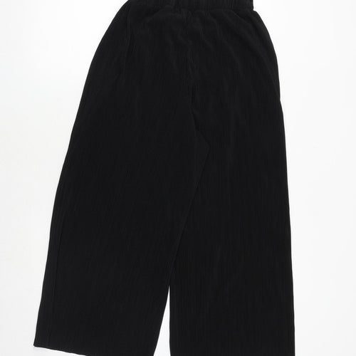 Topshop Womens Black Polyester Trousers Size 10 Regular - Plisse