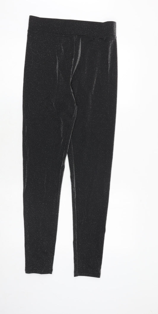 Marks and Spencer Womens Black Polyamide Capri Leggings Size 10 Regular