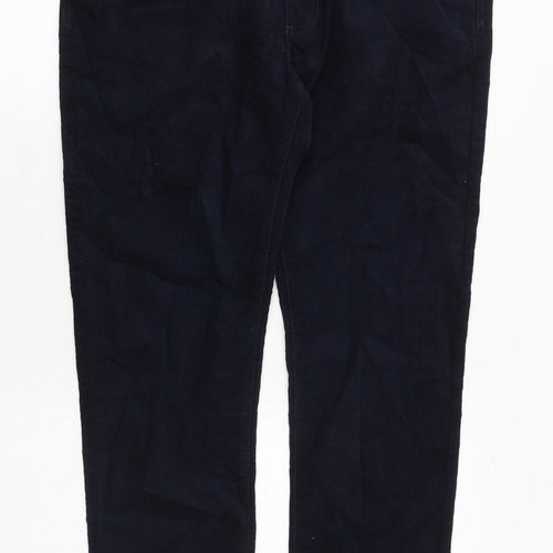 Marks and Spencer Mens Blue Polyester Trousers Size 34 in Regular Zip