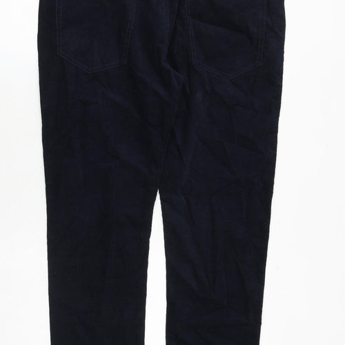 Marks and Spencer Mens Blue Polyester Trousers Size 34 in Regular Zip