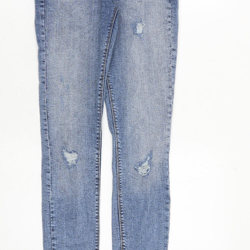 River Island Womens Blue Cotton Skinny Jeans Size 8 Slim Zip