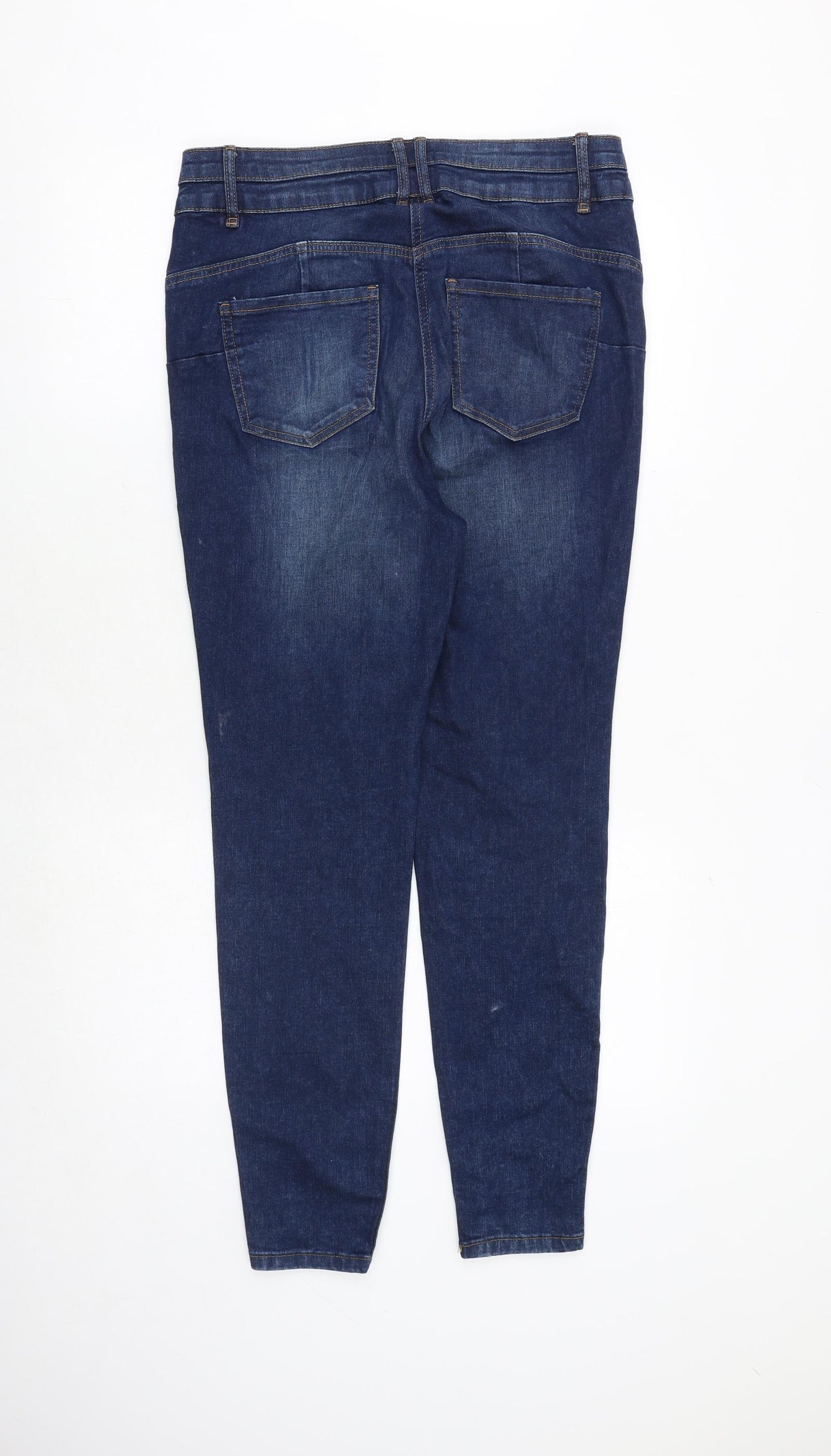 Falmer Heritage Womens Blue Cotton Skinny Jeans Size 14 Regular Zip