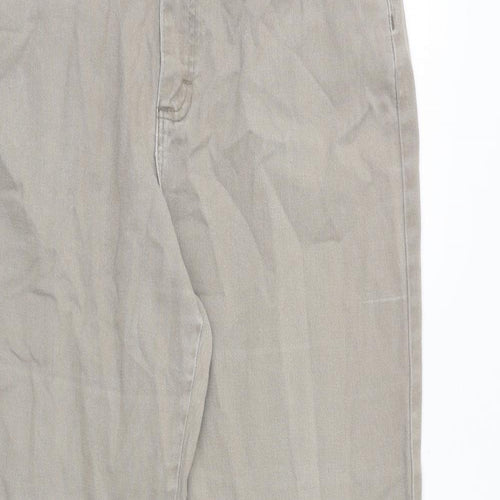 Lee Mens Beige Cotton Straight Jeans Size 35 in Relaxed Zip