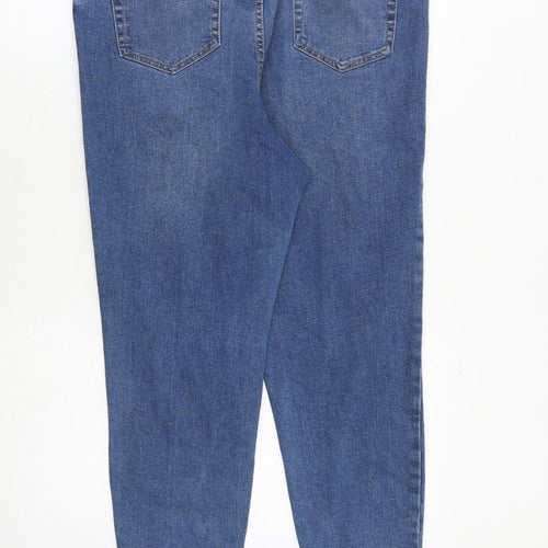 New Look Womens Blue Cotton Skinny Jeans Size 18 Regular Zip