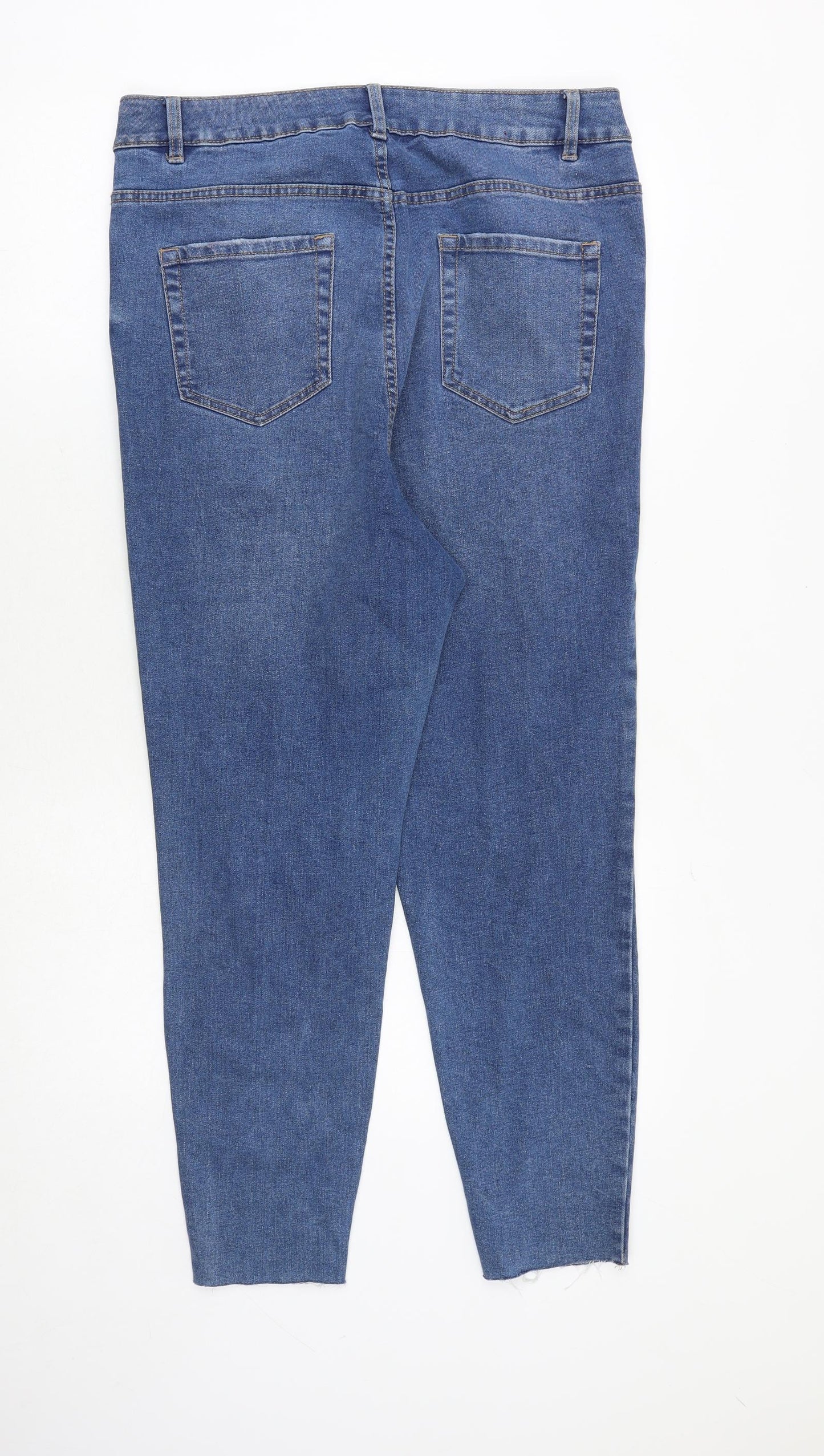New Look Womens Blue Cotton Skinny Jeans Size 18 Regular Zip