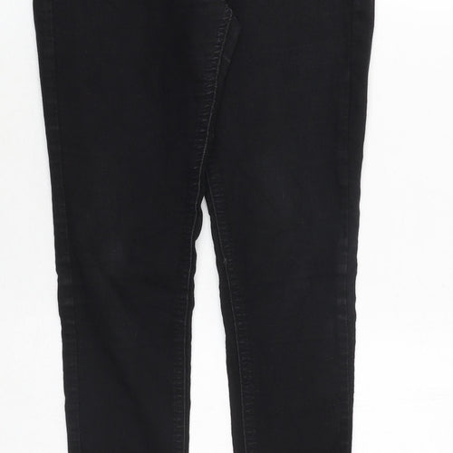 Dorothy Perkins Womens Black Cotton Skinny Jeans Size 8 Regular Zip