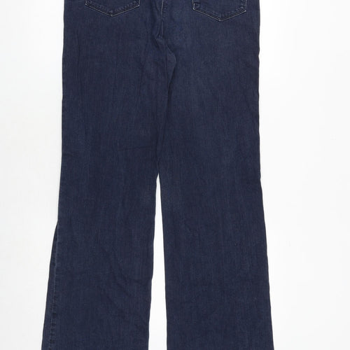 Marks and Spencer Womens Blue Cotton Bootcut Jeans Size 14 Regular Zip