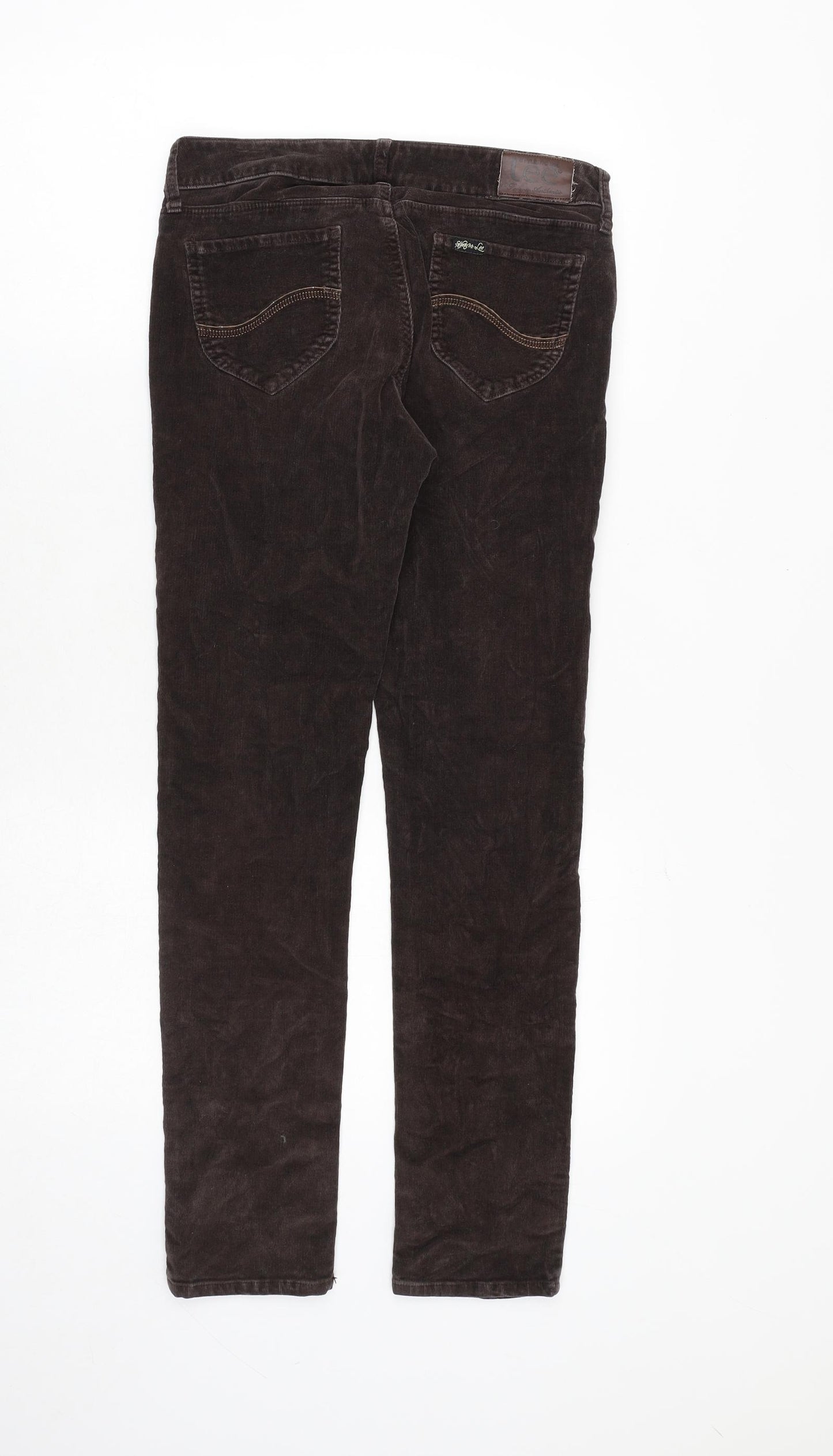 Lee Womens Brown Cotton Straight Jeans Size 27 in Regular Zip