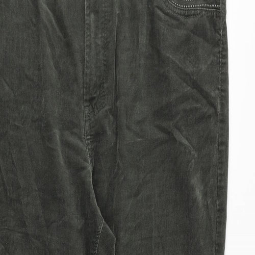 Per Una Womens Green Polyester Trousers Size 36 in Regular Zip