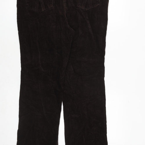 EWM Womens Brown Cotton Trousers Size 12 Regular Zip