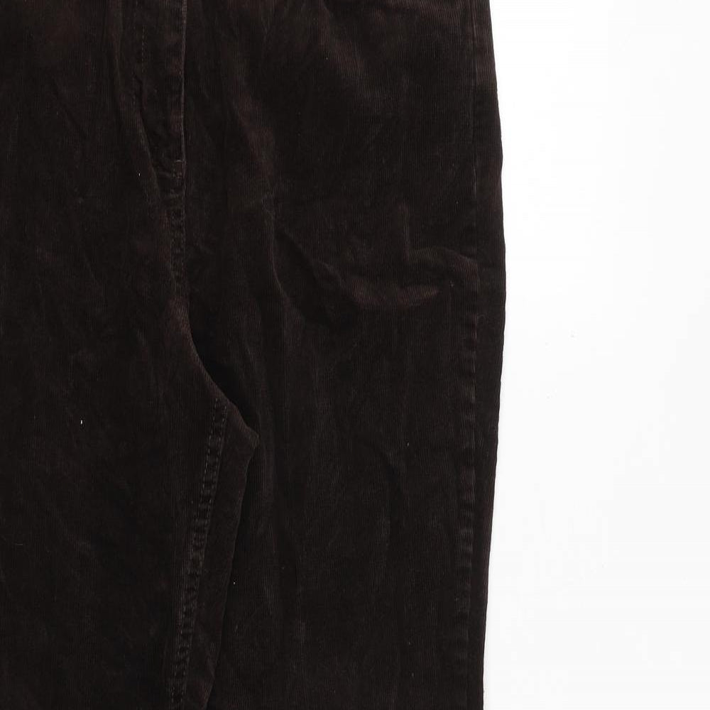 EWM Womens Brown Cotton Trousers Size 12 Regular Zip