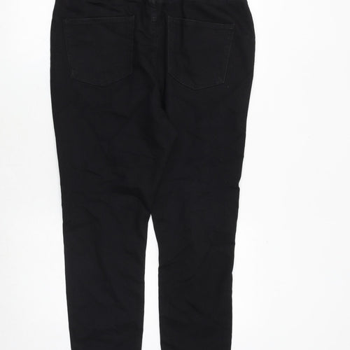 Boohoo Womens Black Cotton Skinny Jeans Size 14 Regular Zip