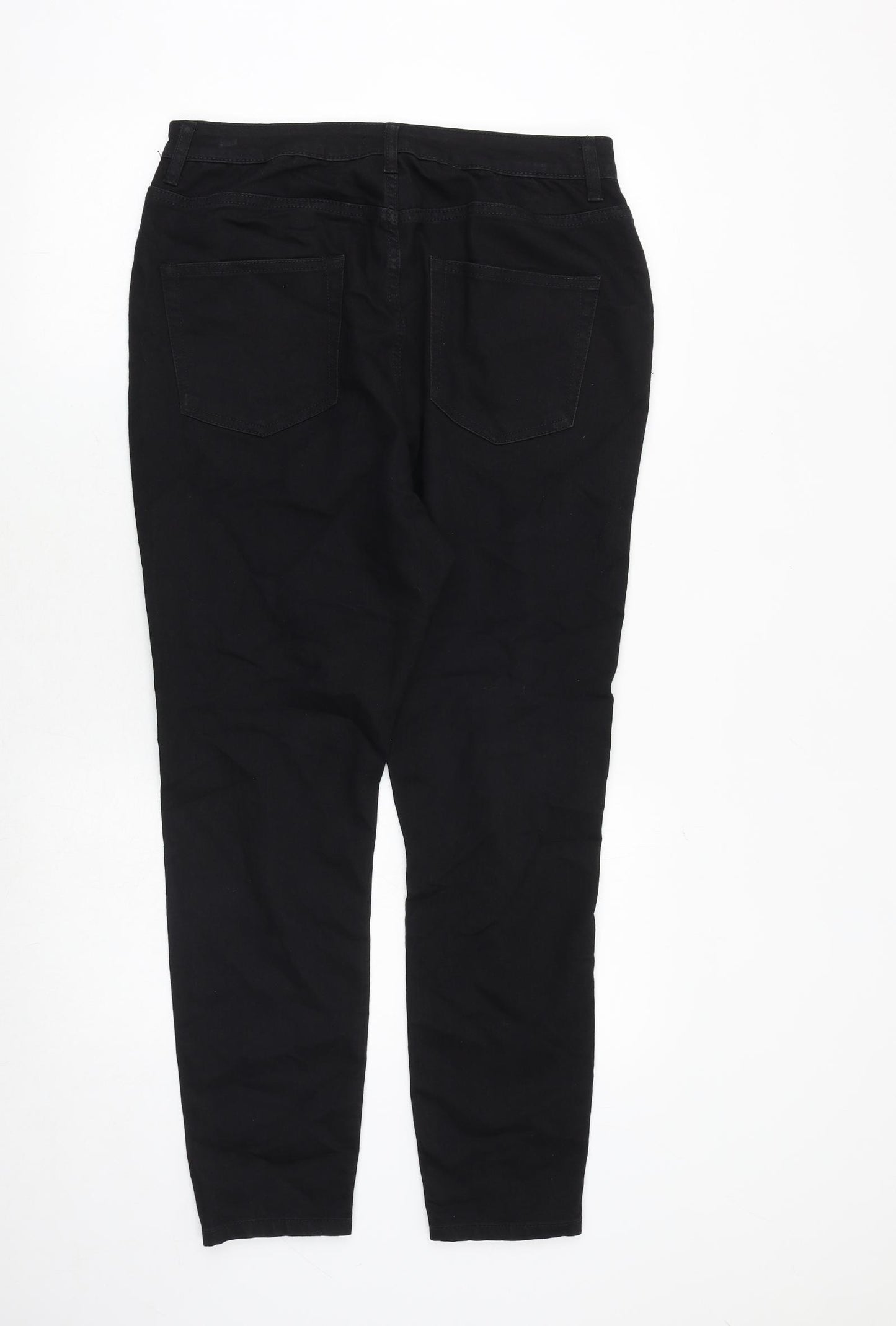 Boohoo Womens Black Cotton Skinny Jeans Size 14 Regular Zip