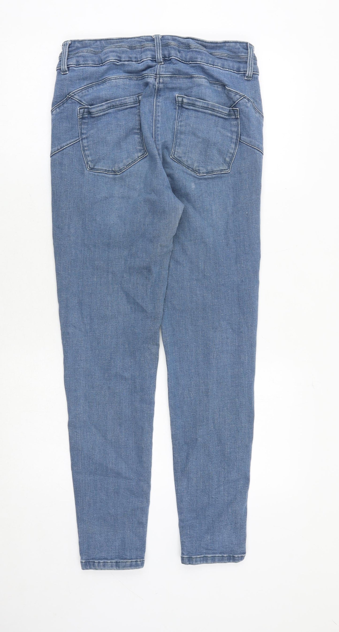NEXT Womens Blue Cotton Skinny Jeans Size 14 Regular Zip