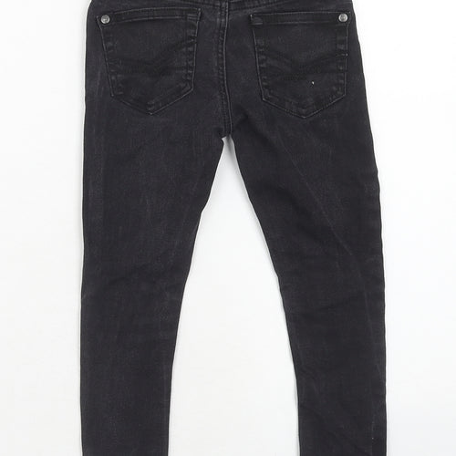 Firetrap Boys Black Cotton Skinny Jeans Size 5-6 Years Regular Zip