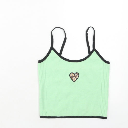 Urban Outfitters Womens Green Viscose Camisole Tank Size M Scoop Neck - Heart