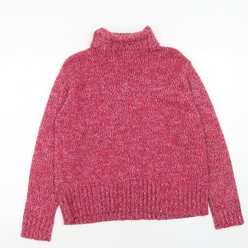 Berkertex Womens Pink Roll Neck Acrylic Pullover Jumper Size 18