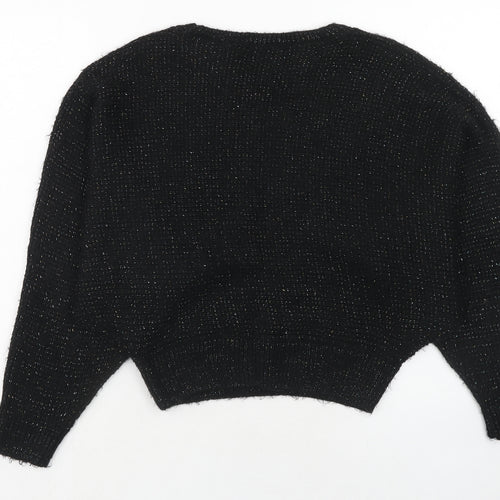 Cooperative Womens Black Round Neck Acrylic Pullover Jumper Size S