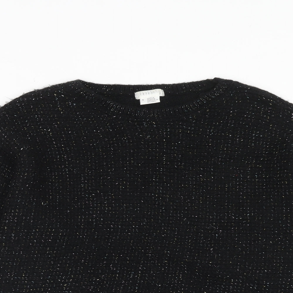 Cooperative Womens Black Round Neck Acrylic Pullover Jumper Size S
