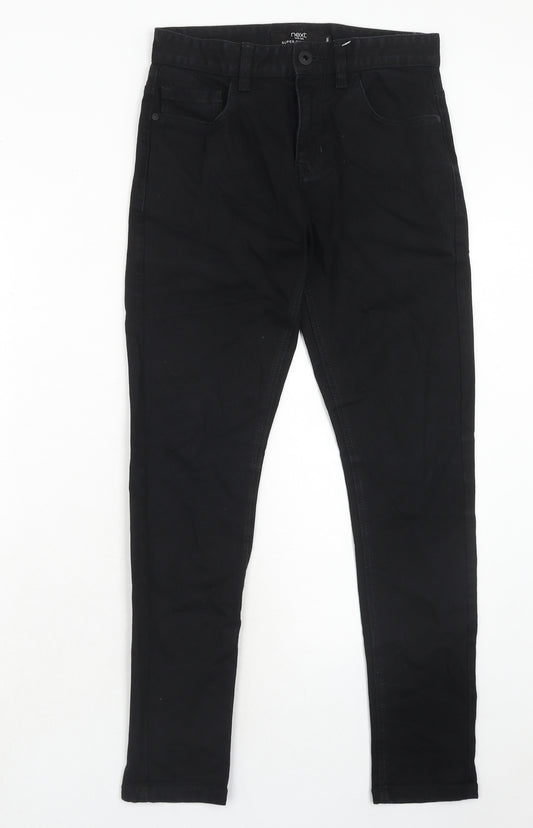 NEXT Mens Black Cotton Skinny Jeans Size 28 in L29 in Regular Zip