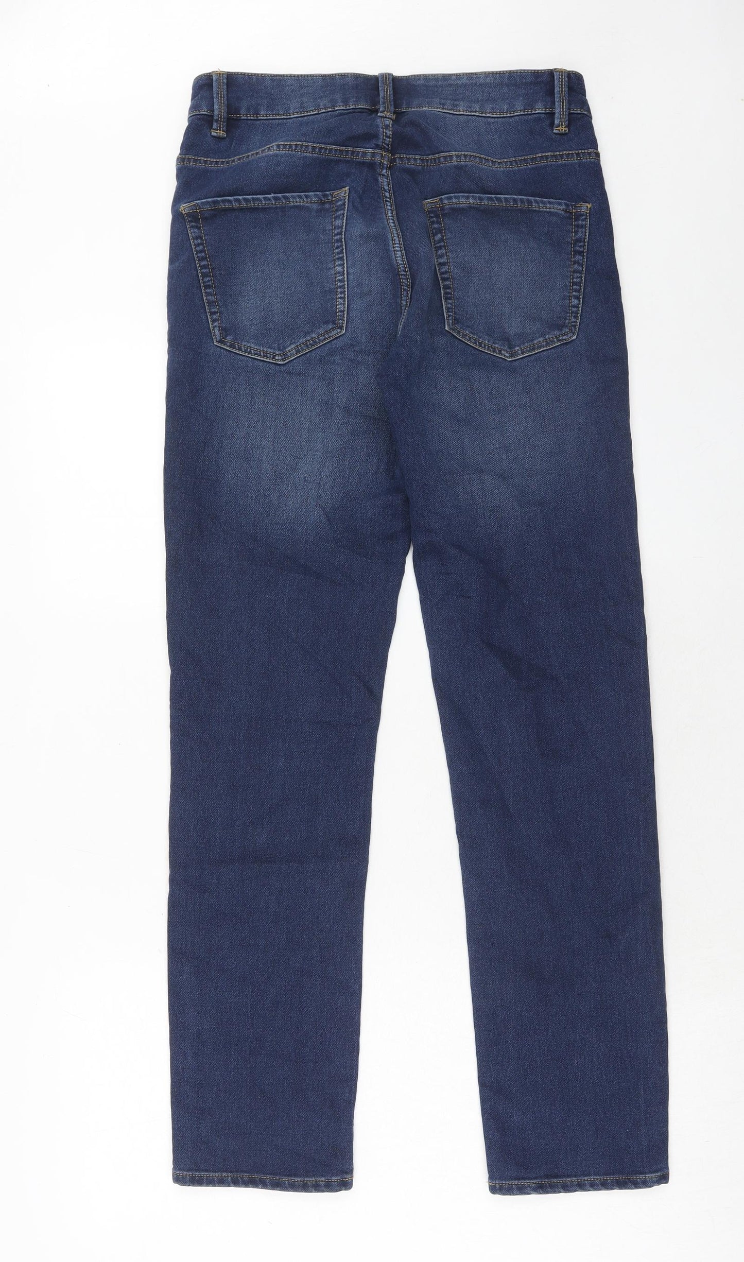 NEXT Mens Blue Cotton Straight Jeans Size 28 in Slim Zip