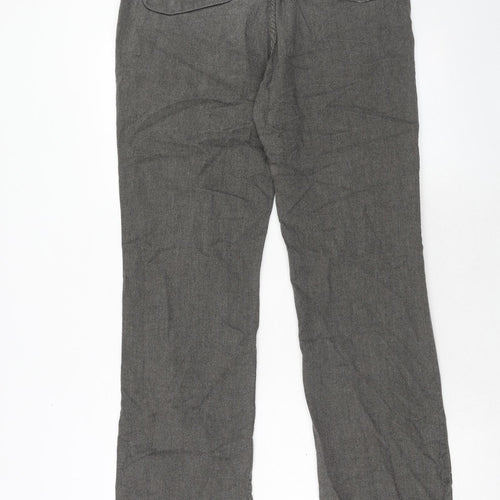 NEXT Mens Grey Cotton Trousers Size 32 in Regular Button