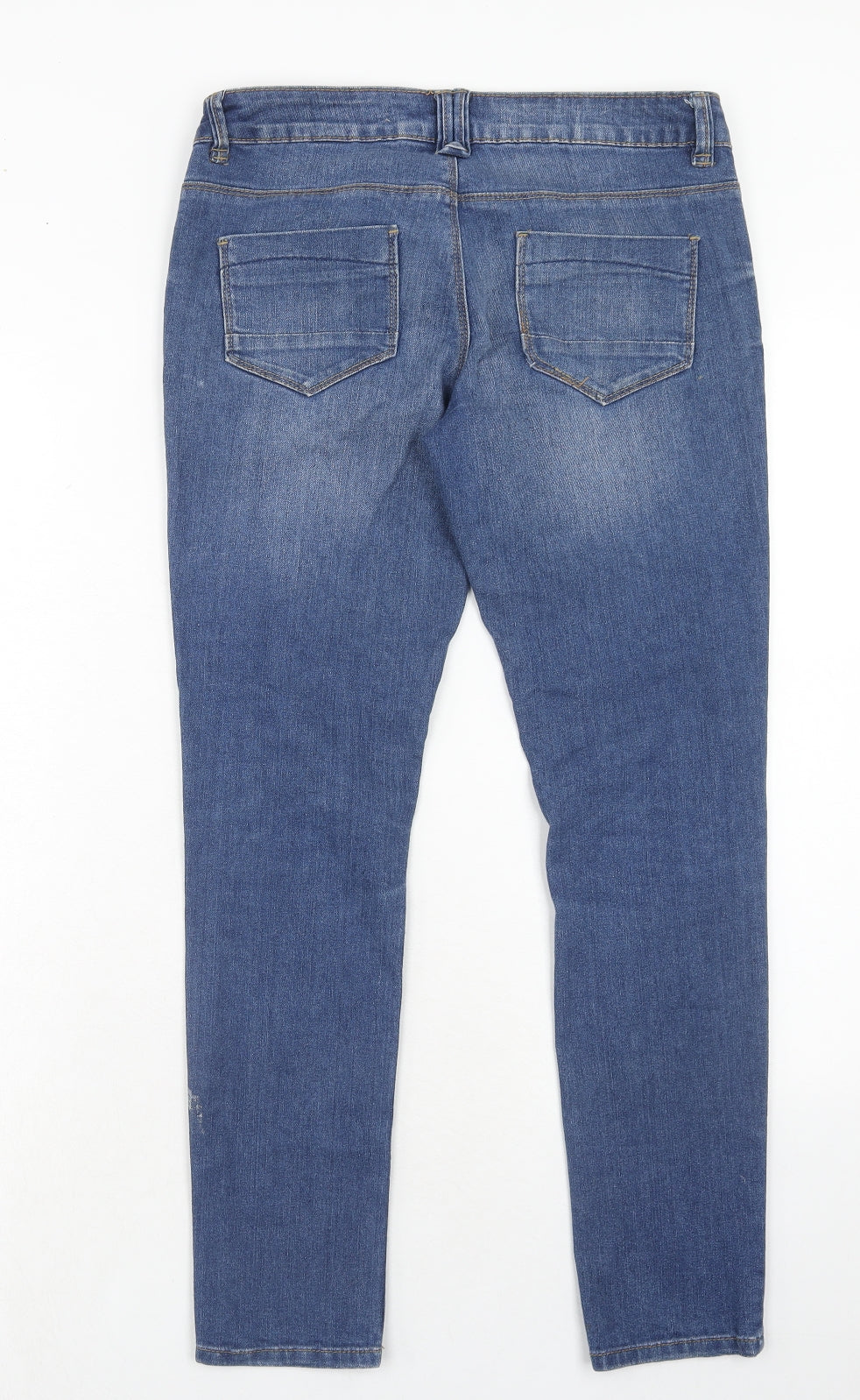 NEXT Womens Blue Cotton Skinny Jeans Size 8 Relaxed Zip