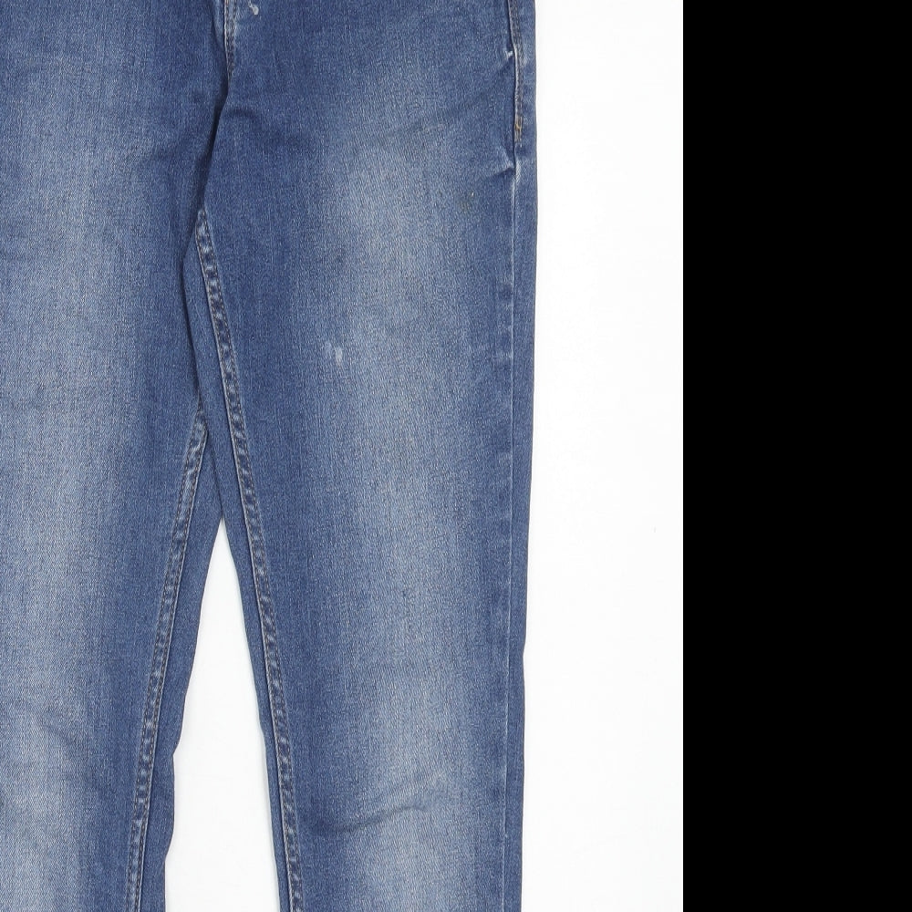 NEXT Womens Blue Cotton Skinny Jeans Size 8 Relaxed Zip