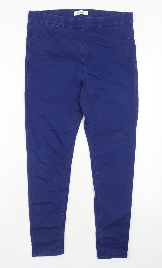 Marks and Spencer Womens Blue Cotton Jegging Jeans Size 14 Regular