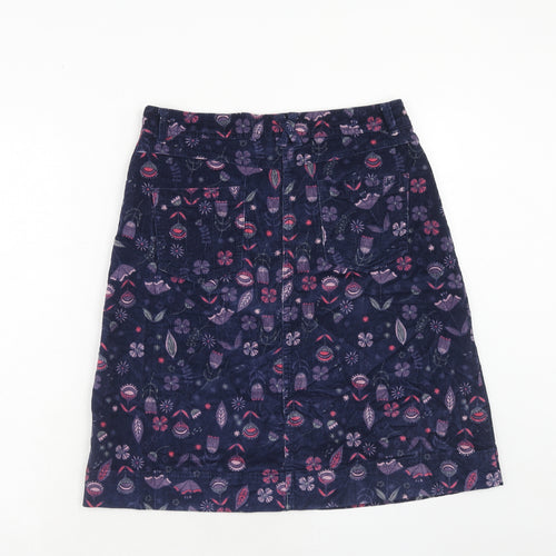 Debenhams Womens Multicoloured Geometric Cotton A-Line Skirt Size 12 Zip