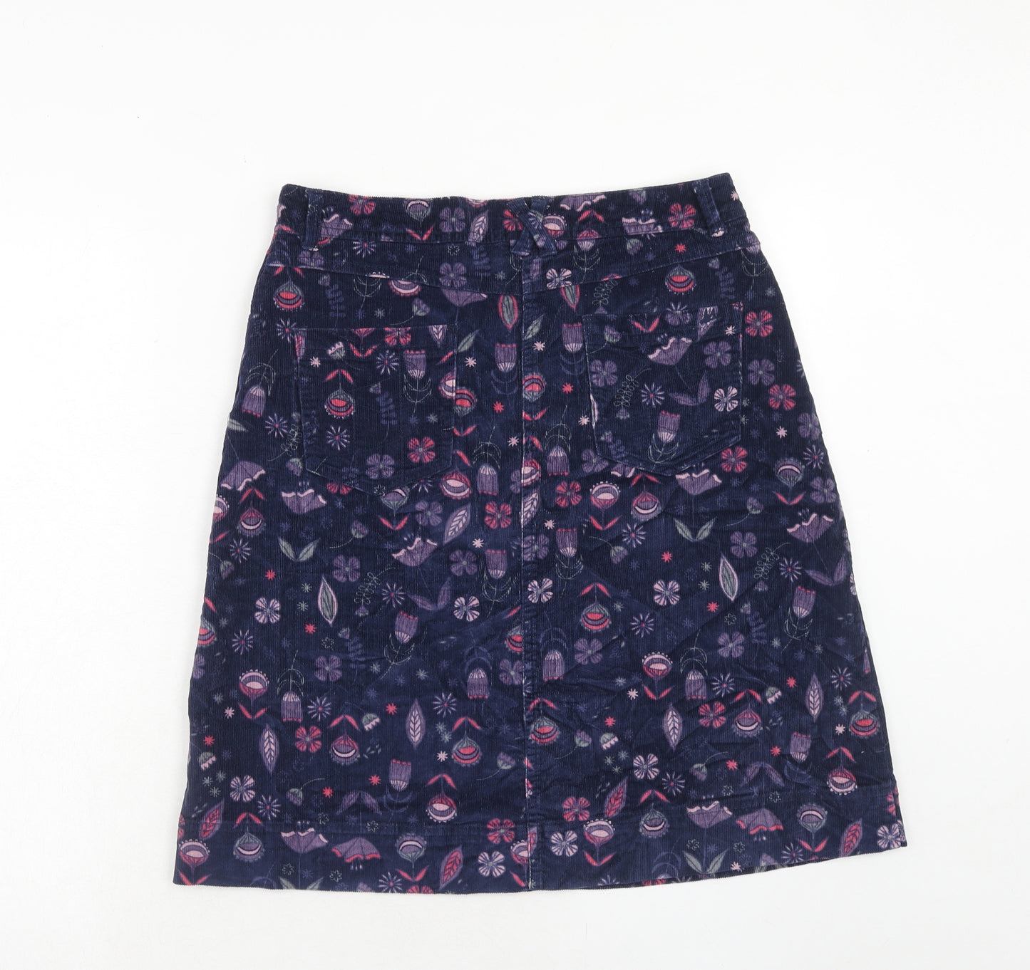 Debenhams Womens Multicoloured Geometric Cotton A-Line Skirt Size 12 Zip