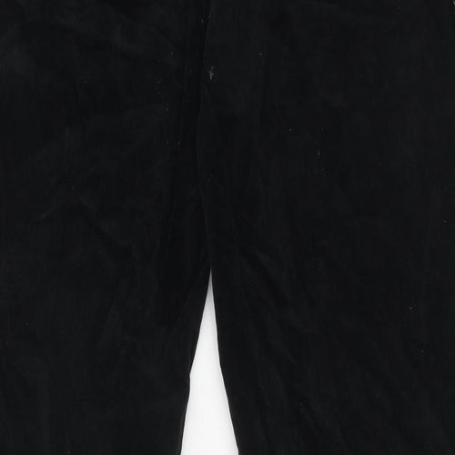 Anthology Womens Black Cotton Trousers Size 22 Slim Zip