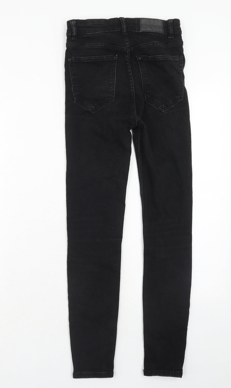H&M Womens Black Cotton Skinny Jeans Size 8 Regular Zip