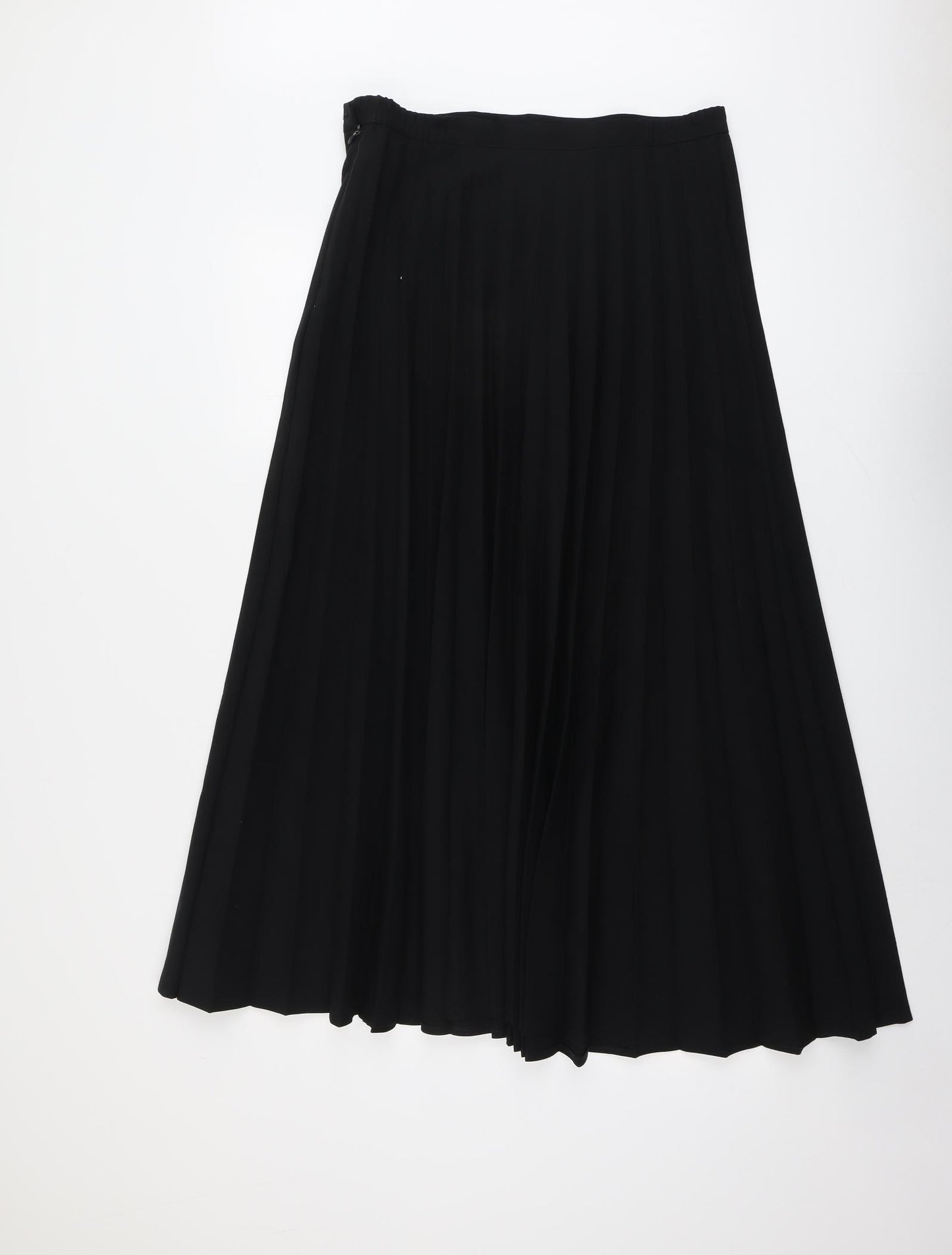 Agenda Womens Black Polyester Pleated Skirt Size 16 Zip