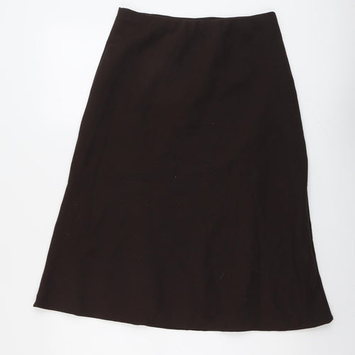 Marks and Spencer Womens Brown Polyester Swing Skirt Size 12