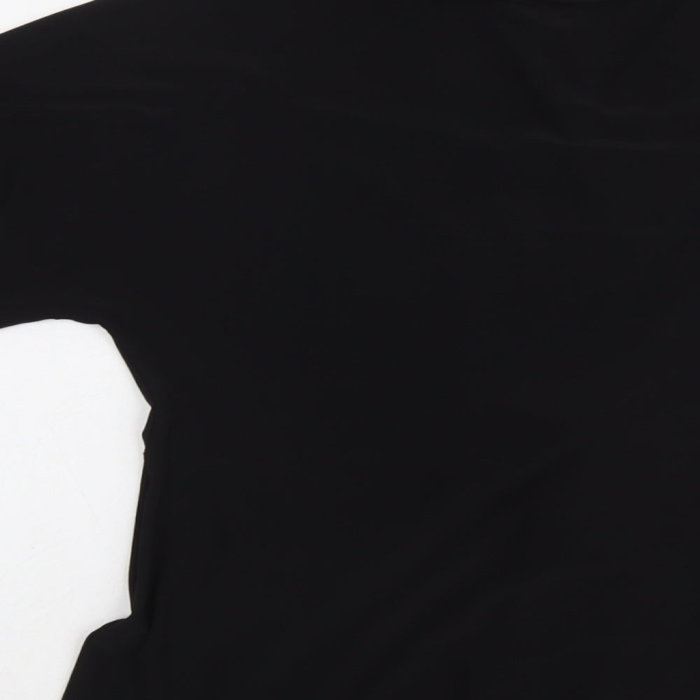 Wallis Womens Black Polyester Basic T-Shirt Size 12 V-Neck - Twist Front Detail