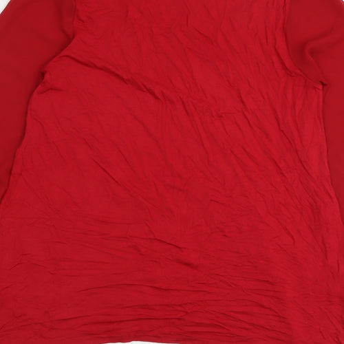 Epilogue Womens Red Viscose Basic Blouse Size 12 Scoop Neck