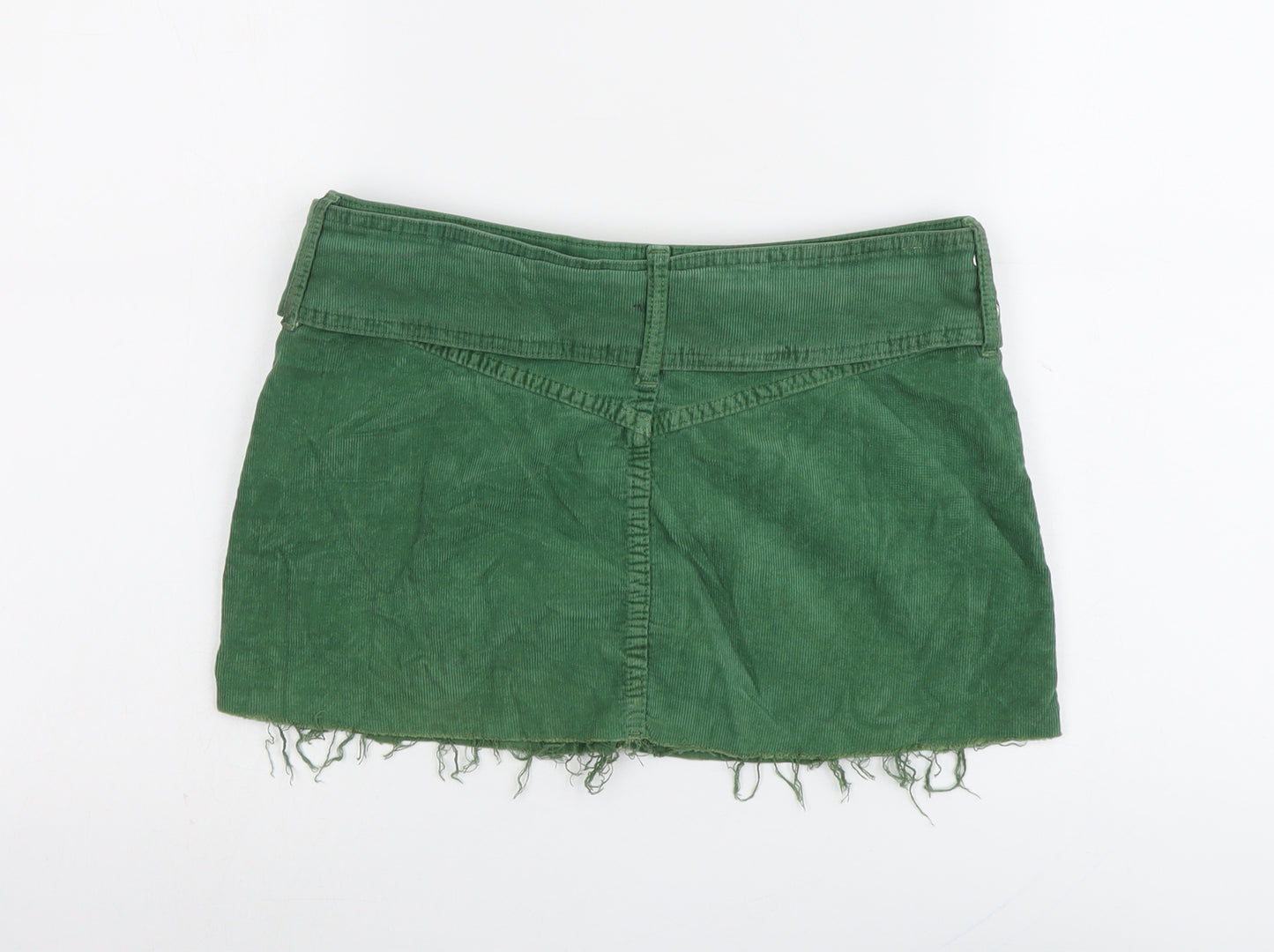 BDG Womens Green Cotton Mini Skirt Size S Button - Belt Included