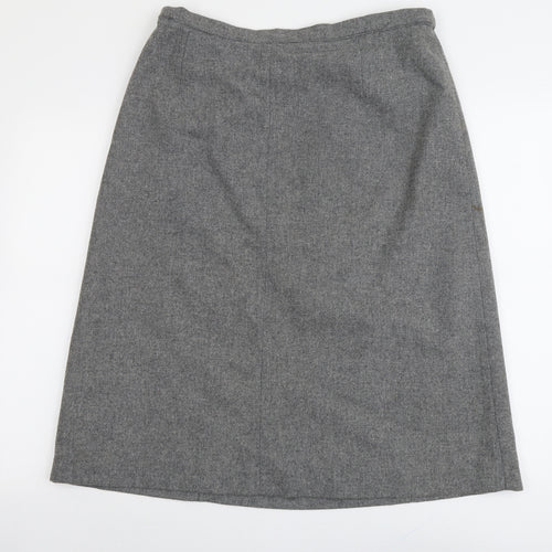 Eastex Womens Grey Wool A-Line Skirt Size 16 Zip