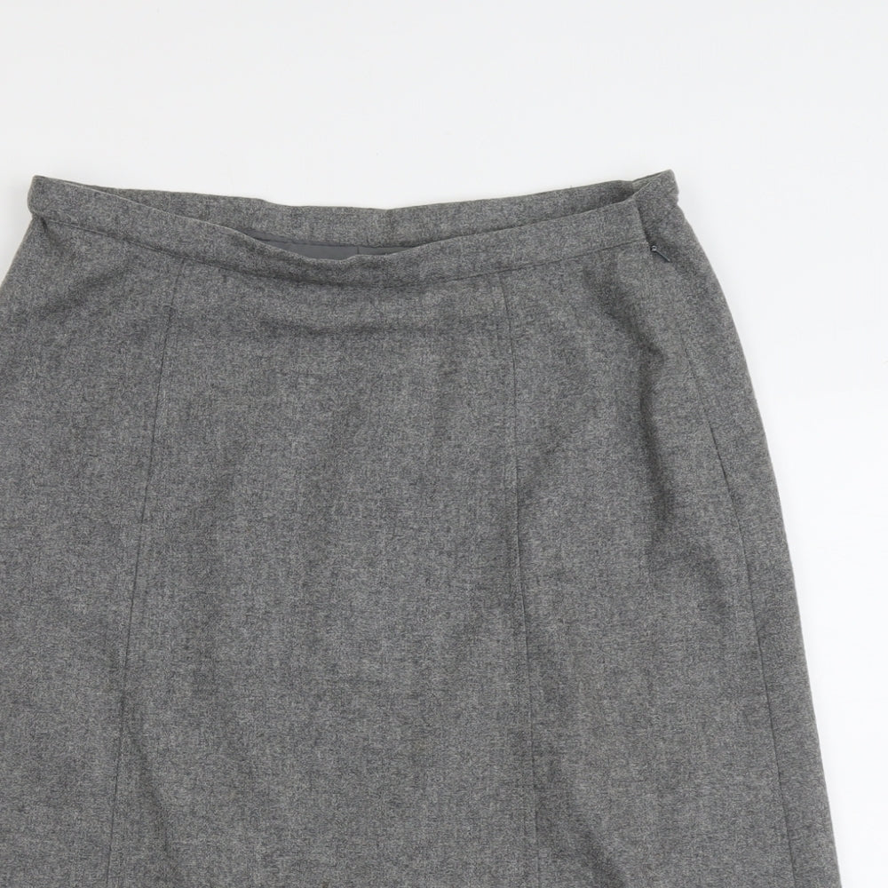 Eastex Womens Grey Wool A-Line Skirt Size 16 Zip