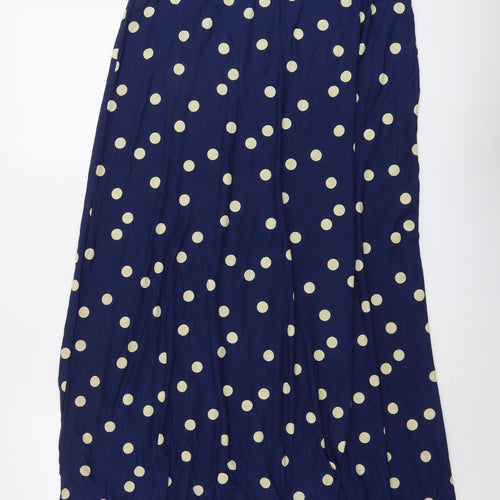 NEXT Womens Blue Polka Dot Viscose Maxi Skirt Size 12