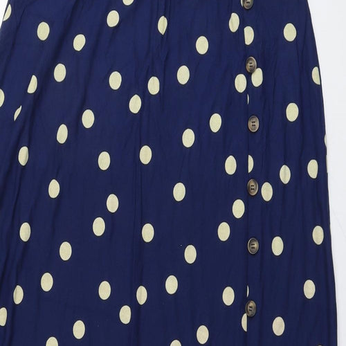 NEXT Womens Blue Polka Dot Viscose Maxi Skirt Size 12