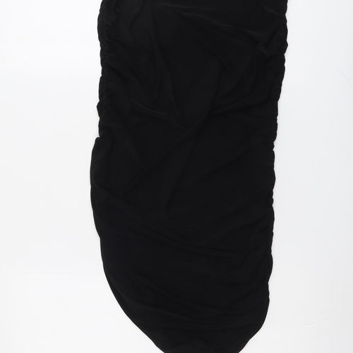 Boohoo Womens Black Polyester Bandage Skirt Size 14