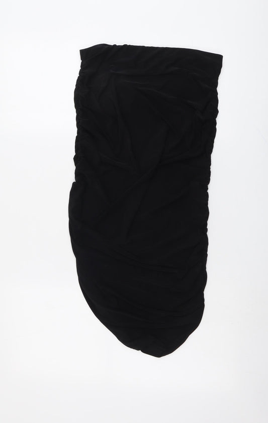 Boohoo Womens Black Polyester Bandage Skirt Size 14