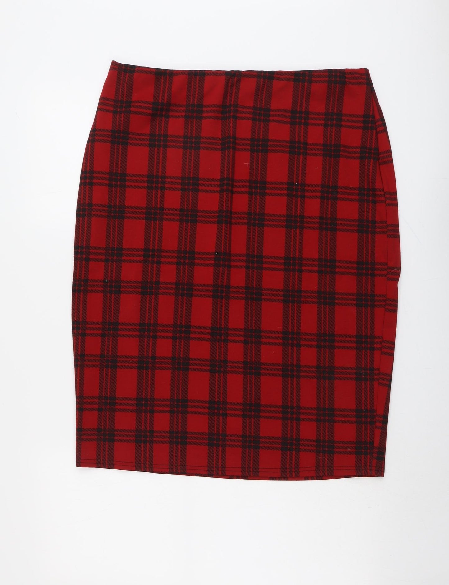Simply Be Womens Red Plaid Polyester Bandage Skirt Size 22