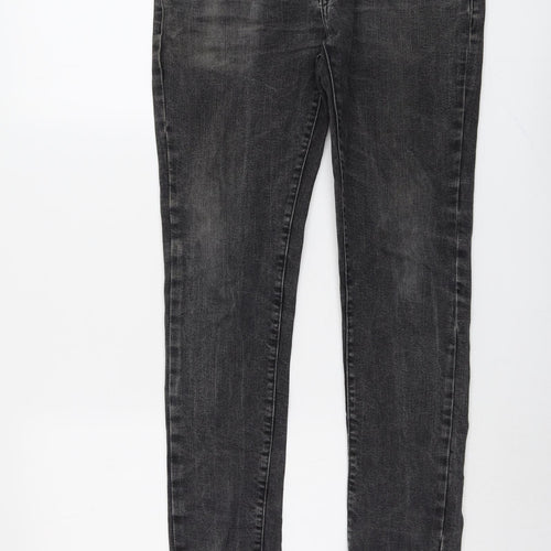 Bershka Mens Grey Cotton Skinny Jeans Size 30 in L32 in Regular Button